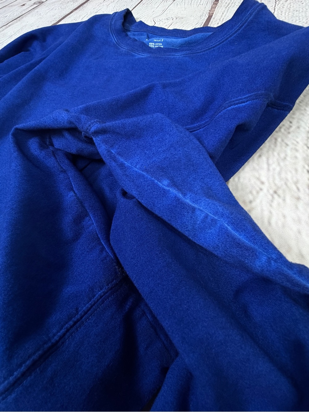 MAJESTIC FILATURES Deluxe Teeshirt blue cotton crewneck sweatshirt, size M - Picture 5 of 10